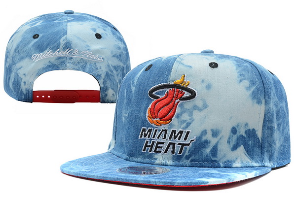 NBA Miami Heat MN Acid Wash Denim Snapback Hat #78